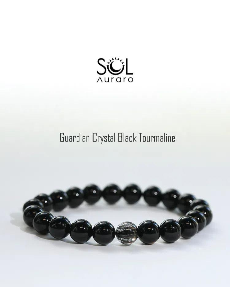 Natural Black Tourmaline, Black Warrior, and Black Quartz Bracelet - KillBigCompany