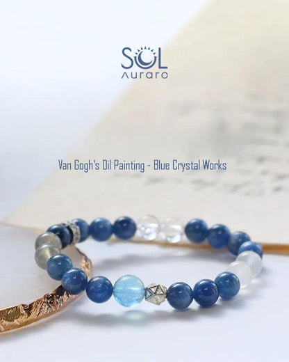 Natural Kyanite, Aquamarine, Moonstone, and Clear Quartz Bracelet - KillBigCompany