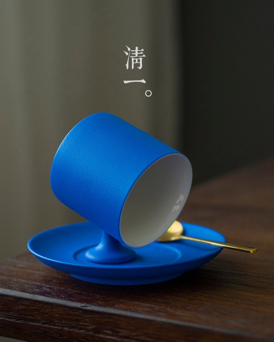 Ceramic Klein Blue Coffee Cup & Saucer Set - KillBigCompany