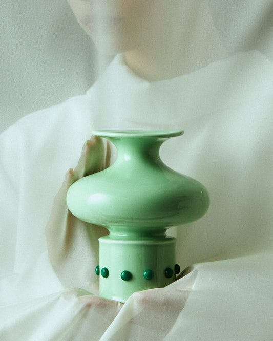 Ceramic Bamboo Green Glaze Vase GuanYuanJi