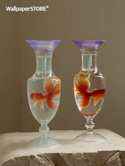 Vase-Shaped Candle Holder – Lifelike Goldfish Design - KillBigCompany