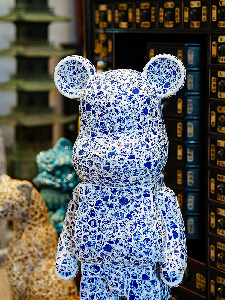 Handcrafted Mosaic Porcelain Bear Sculpture BennyHome