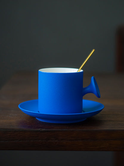 Ceramic Klein Blue Coffee Cup & Saucer Set - KillBigCompany