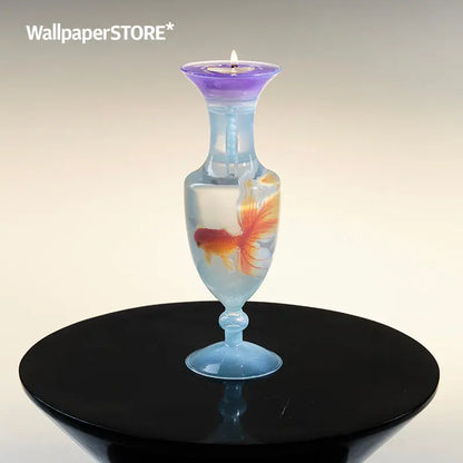 Vase-Shaped Candle Holder – Lifelike Goldfish Design - KillBigCompany